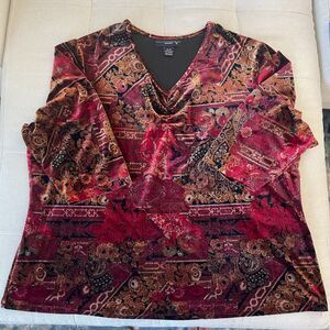Vintage 90s y2k Venezia Whimsigoth Boho velvet top size 22/24 made in USA